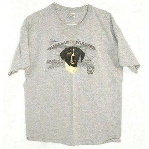 Gildan Ultra Cotton Mens Gray T-Shirt Size Large Graphic Pheasant Forever